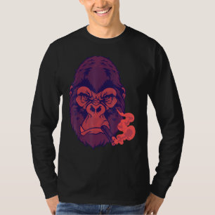 Camiseta Fumante De Charuto Média De Cereja Gorila Para Car