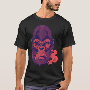 Camiseta Fumante De Charuto Média De Cereja Gorila Para Car