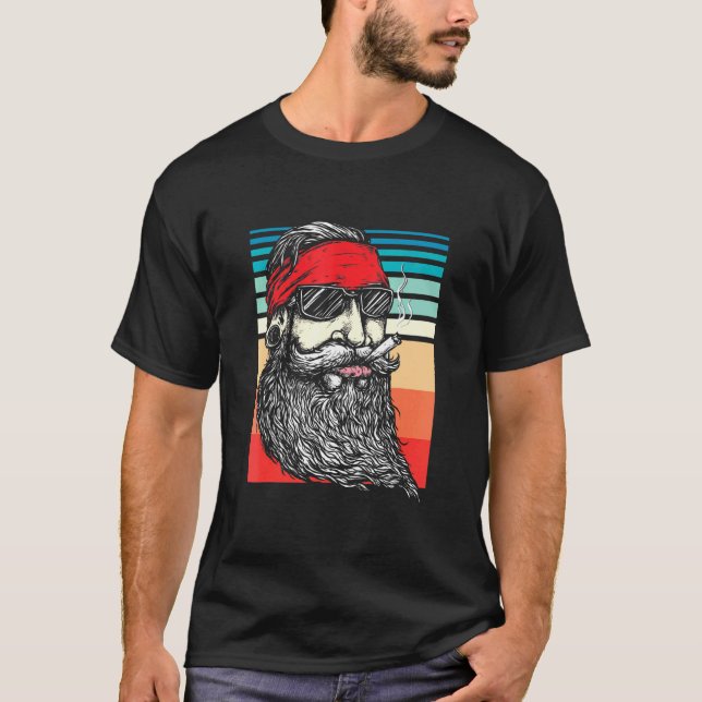 Camiseta Fumante de Tubagem de Hippie de Hipster Retroativo (Frente)