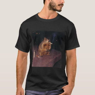 Camiseta Fumante Engraçado de Marmota Cigarro Geração Z Mem