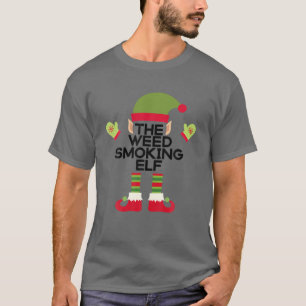 Camiseta Fumar Fumar Elf Engraçado Comestíveis Festa de N