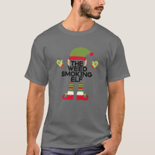 Camiseta Fumar Fumar Elf Engraçado Comestíveis Festa de N
