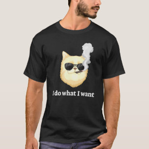 Camiseta Fumar Gato Engraçado Eu Faço O Que Eu Quero