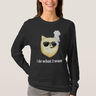 Camiseta Fumar Gato Engraçado Eu Faço O Que Eu Quero