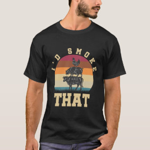 Camiseta Fumar O Churrasco De Sobrecarga De Carne De Porco 