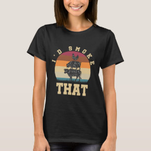 Camiseta Fumar O Churrasco De Sobrecarga De Carne De Porco
