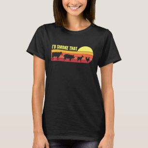 Camiseta Fumar O Fumador Do Fumador De Carne De Churrasco