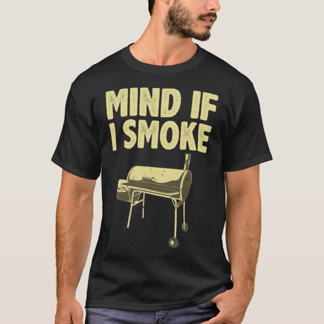 Camiseta Fumar Para Pais Masculinos Churrasco De Carne Comi (Frente)
