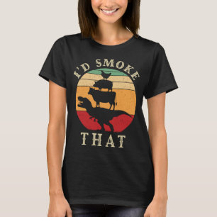 Camiseta Fumaria Aquele CHURRASCO Engraçado, Vintage Meat S