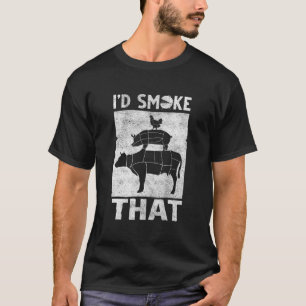 Camiseta Fumava isso, CHURRASCO Engraçado Fumante Padre Ba