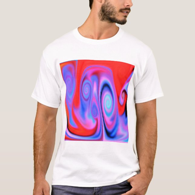 Camiseta Fumo de néon colouful psicadélico abstrato (Frente)