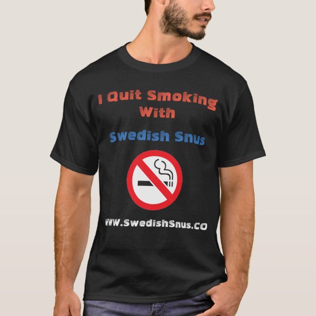 Camiseta Fumo parado com o t-shirt de Snus do sueco (Frente)