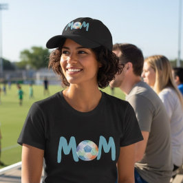 Camiseta Fun Black Soccer Mom Mother's Day Watercolor 