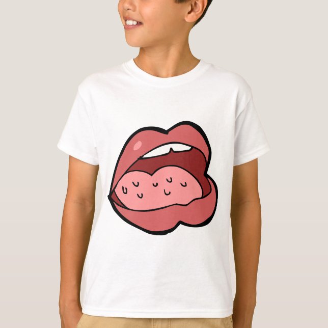 Camiseta Fun Cartoon Open Mouth and Lips (Frente)