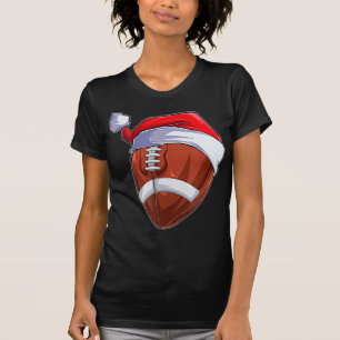 Camiseta Fun Christmas Football Ball Santa Hat Sport Xmas