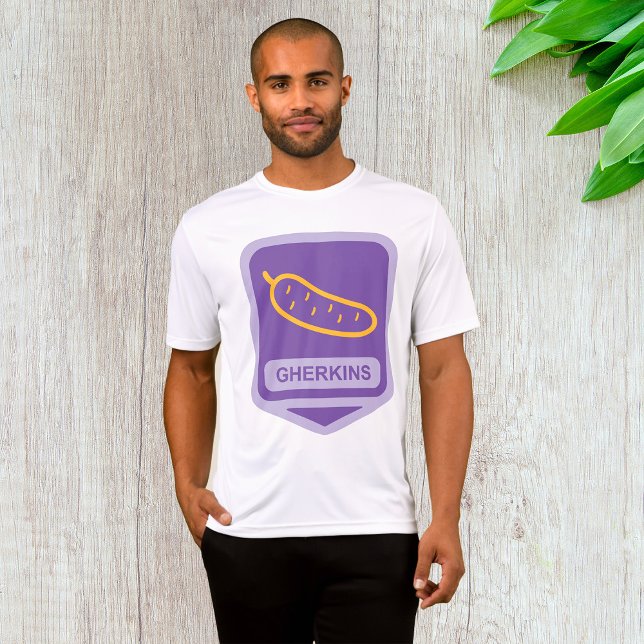 Camiseta Fun Gherkin Pickle Icon Purple and Yellow (Criador carregado)