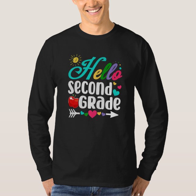 Camiseta Fun Hello Second Grade First Day Of School Student (Frente)