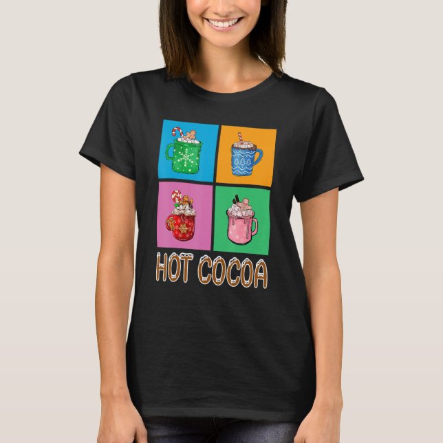 Camiseta Fun Hot Cocoa Holiday Graphic Design (Frente)