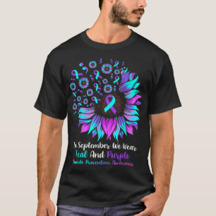 Camiseta Fun In September We Wear Teal And Purple Suicide P