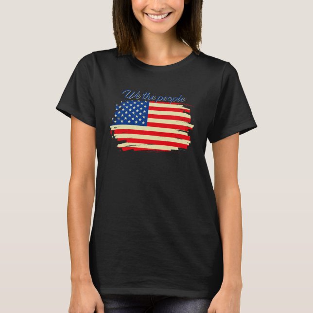 CAMISETA FUN INSPIRATIONAL TEE WE THE PEOPLE AMERICAN FLAG  (Frente)