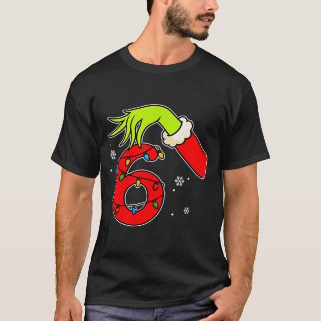 Camiseta Fun Number 6 Christmas 67 Six Seven Meme Xmas Men  (Frente)