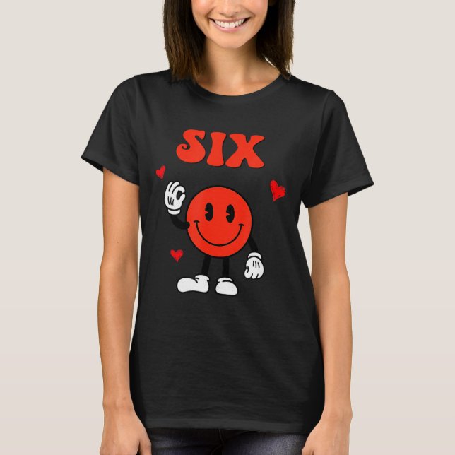 Camiseta Fun Number 6 Funny 67 Meme Six Seven 6 7 Valentine (Frente)