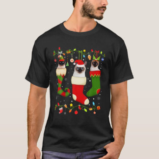 Camiseta Fun Siamese Stocking Christmas Light Socks Xmas