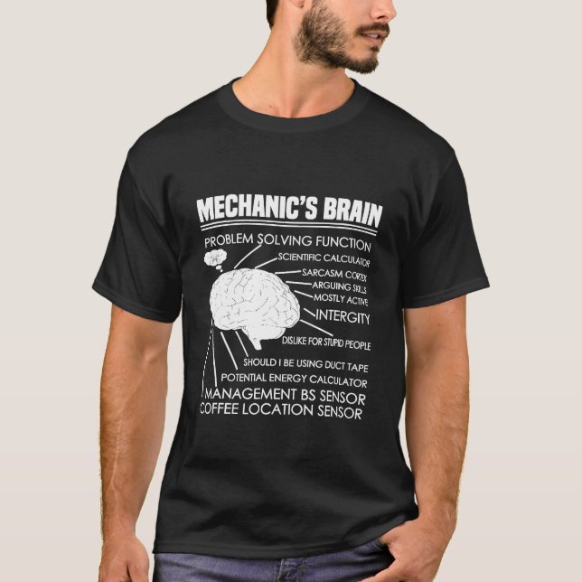 Camiseta Função de Resolução de Problemas do Cérebro Mecâni (Frente)