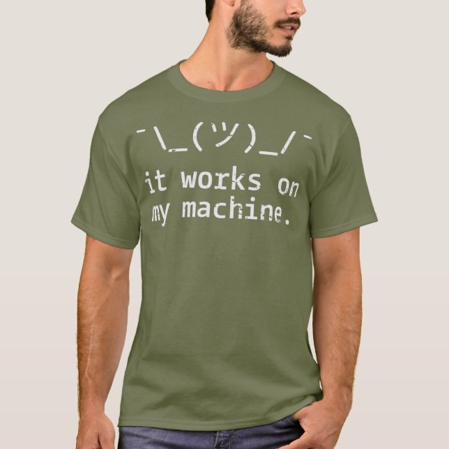 Camiseta Funciona No Meu Programador De Máquina - Presente (Frente)