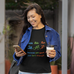 Camiseta Funcionamento da bicicleta da natação das citaç