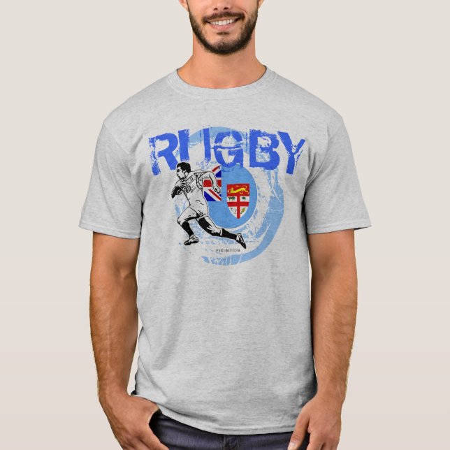 Camiseta Funcionamento do t-shirt dos fãs do rugby de Fiji (Frente)