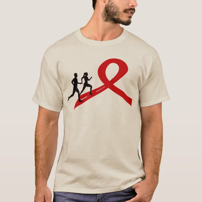Camiseta Funcionamento para um vermelho do t-shirt da causa (Frente)
