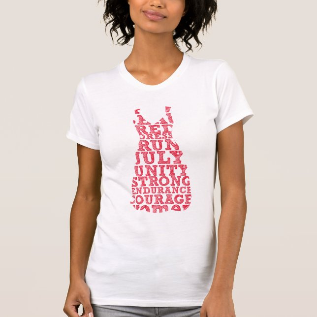 Camiseta Funcionamento vermelho do vestido (Frente)