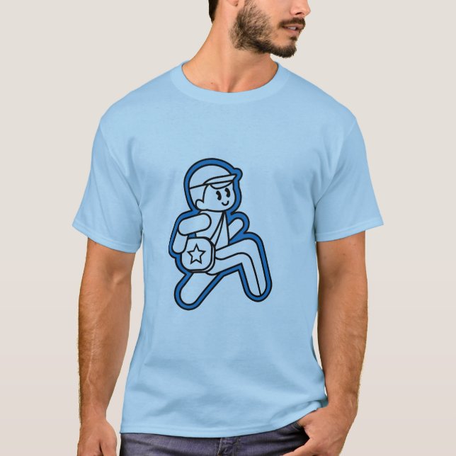 Camiseta Funcionamentos do menino no azul (Frente)