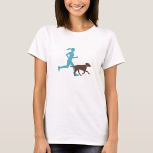Camiseta Funcionar com cão (aqua/choc)