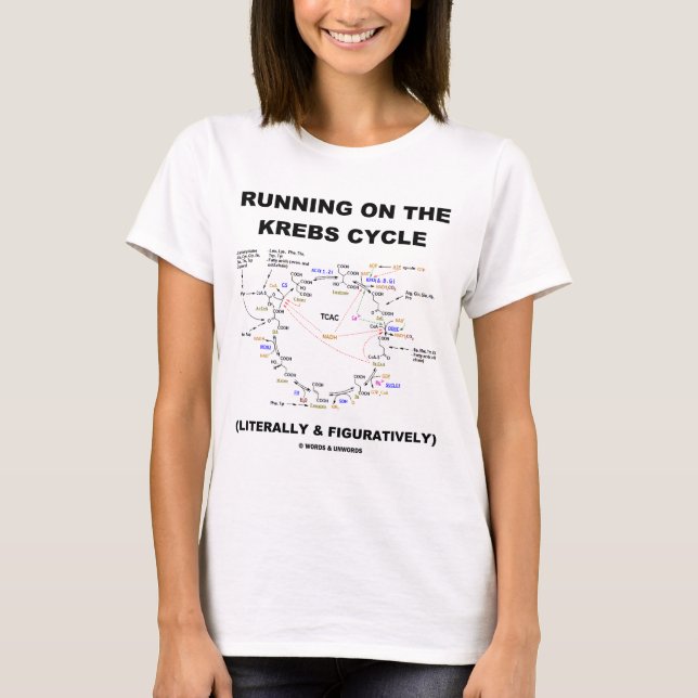 Camiseta Funcionar no ciclo de Krebs (humor da ciência) (Frente)
