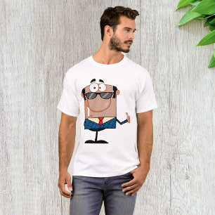 Camiseta Funcionário de escritório feliz dando polegar para