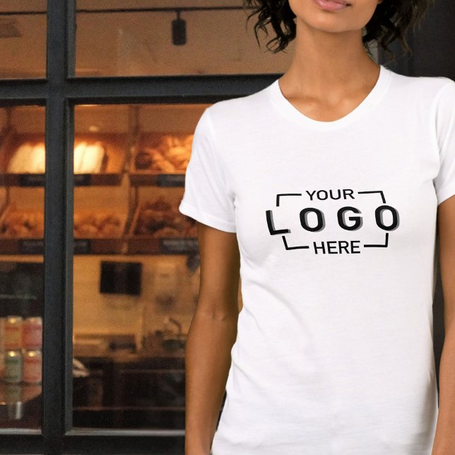 Camiseta Funcionário de Logotipo Comercial Personalizado (Criador carregado)