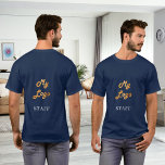 Camiseta Funcionário do funcionarios do logotipo comercial<br><div class="desc">Uma camiseta azul escura. Personalize e adicione o logotipo da sua empresa. Texto: Funcionarios</div>