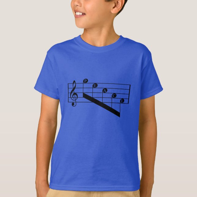 Camiseta Funcionarios Musical Treble Clef Peace Notes Black (Frente)