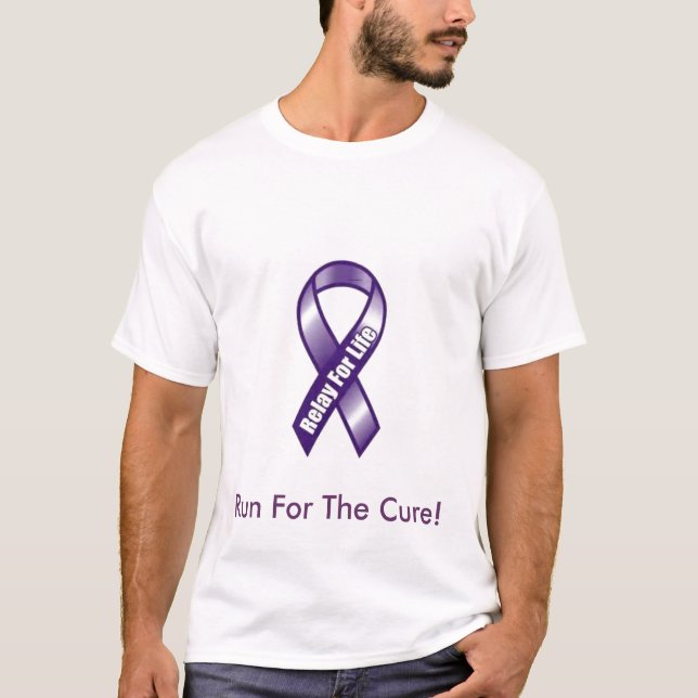 Camiseta Funcione para o relé da cura para a vida (Frente)