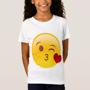 Camiseta Funda uma etiqueta do emoji do beijo