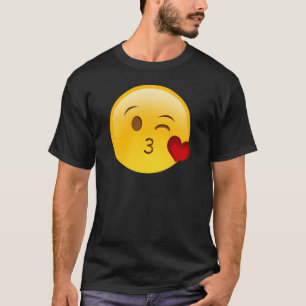 Camiseta Funda uma etiqueta do emoji do beijo