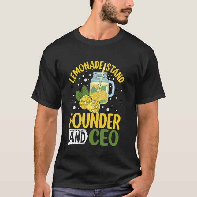 Camiseta Fundador da barraca de limonada e CEO da bebida de (Frente)