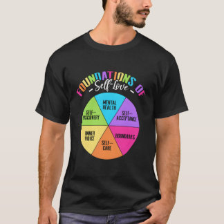 Camiseta Fundamentos Da Autodescoberta de aceitação de amor