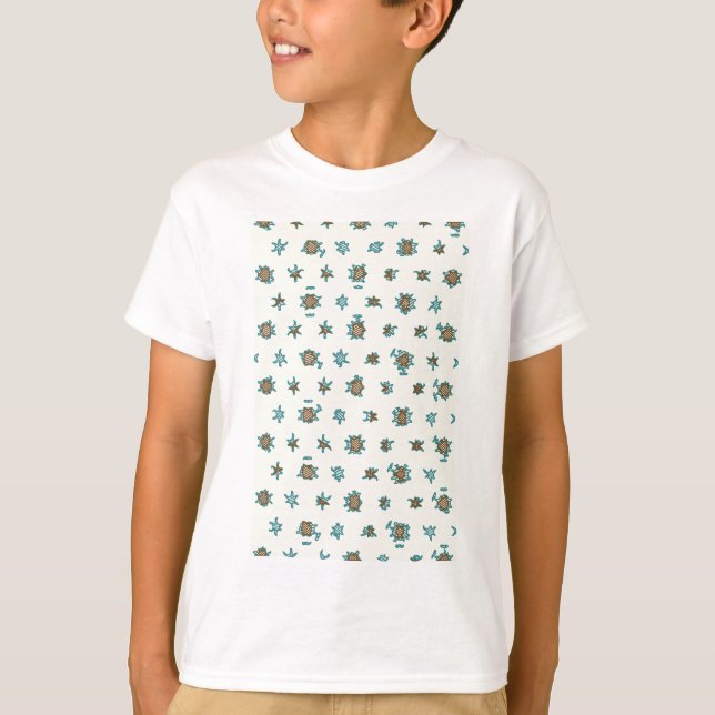 Camiseta Fundo abstrato digital. Padrão geométrico (Frente)