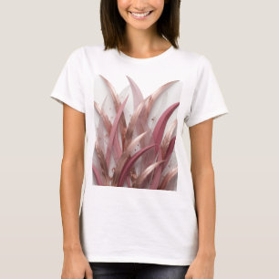 CAMISETA FUNDO ABSTRATO RENDERIZADO EM 3D COM FOLHAS METÁLI