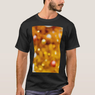 Camiseta Fundo Bokeh de Natal em Dourado Festivo