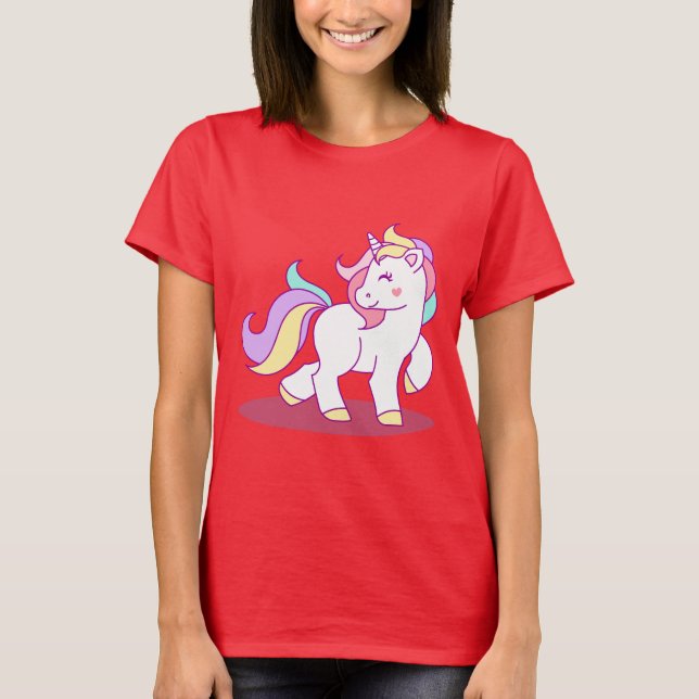 Camiseta Fundo bonito do unicórnio (Frente)