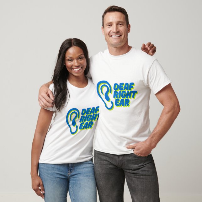 Camiseta fundo branco de ouvido surdo (Unissex)